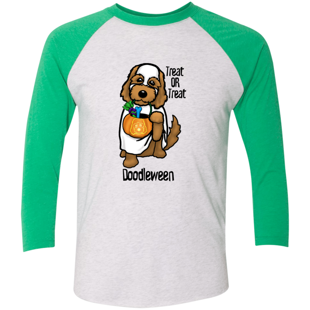 Doodle Ghost 3/4 Sleeve Baseball Raglan T-Shirt