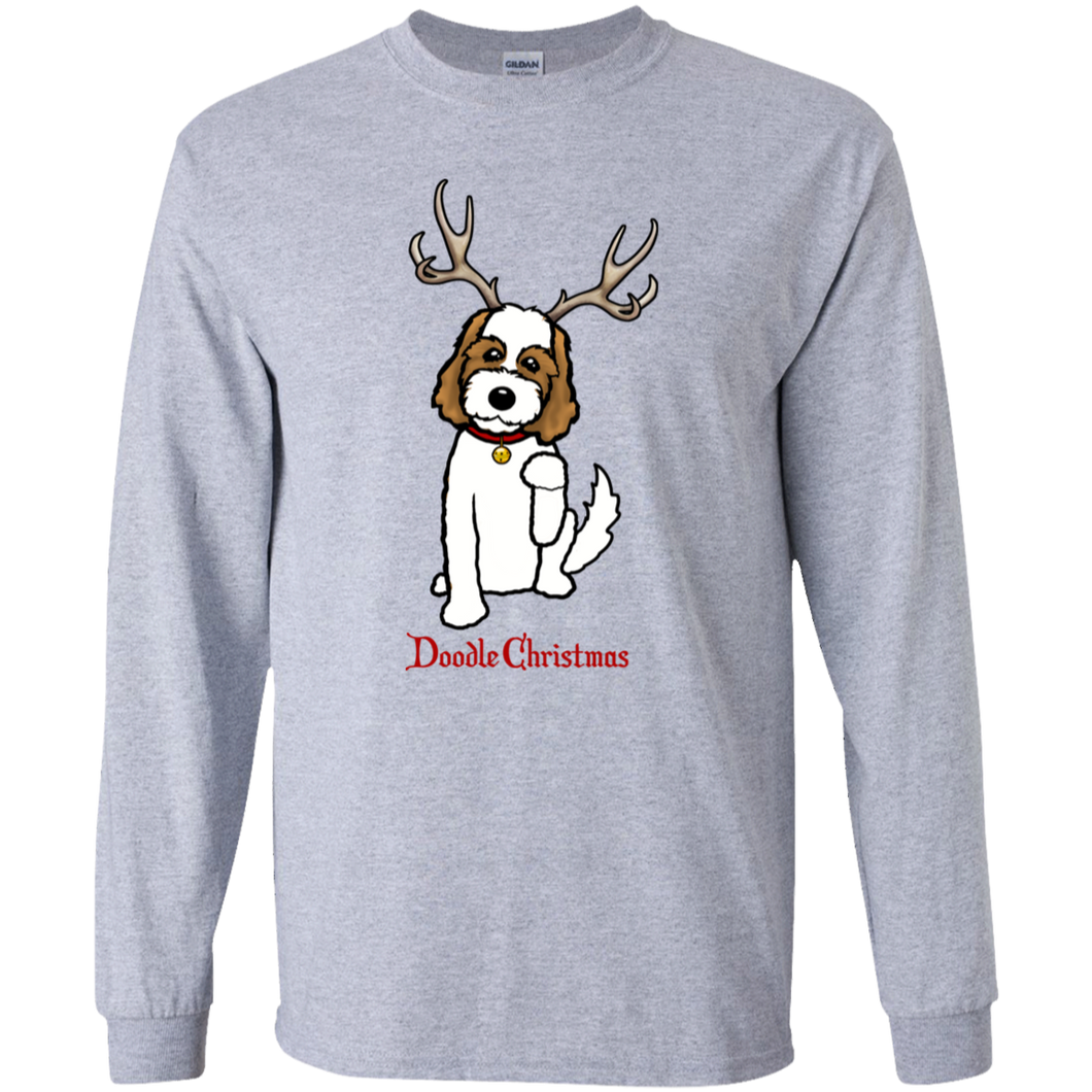 White and Brown Doodle Youth LS T-Shirt