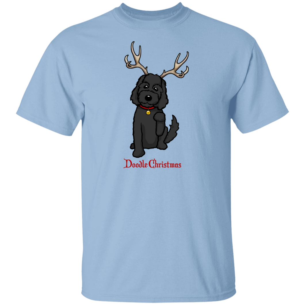 Doodle Deer Christmas Youth 5.3 oz 100% Cotton T-Shirt