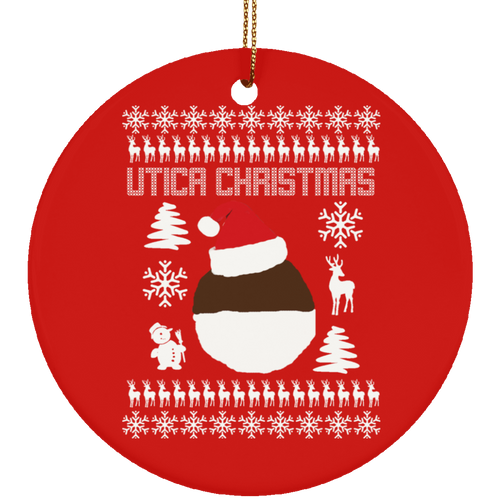 Ugly Sweater Utica NY Circle Ornament