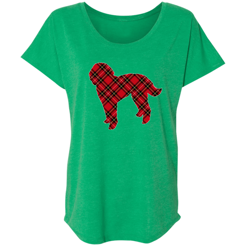 Holiday Plaid Ladies' Triblend Dolman Sleeve