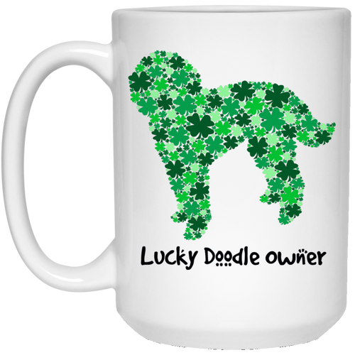 Lucky Doodle 15 oz. White Mug