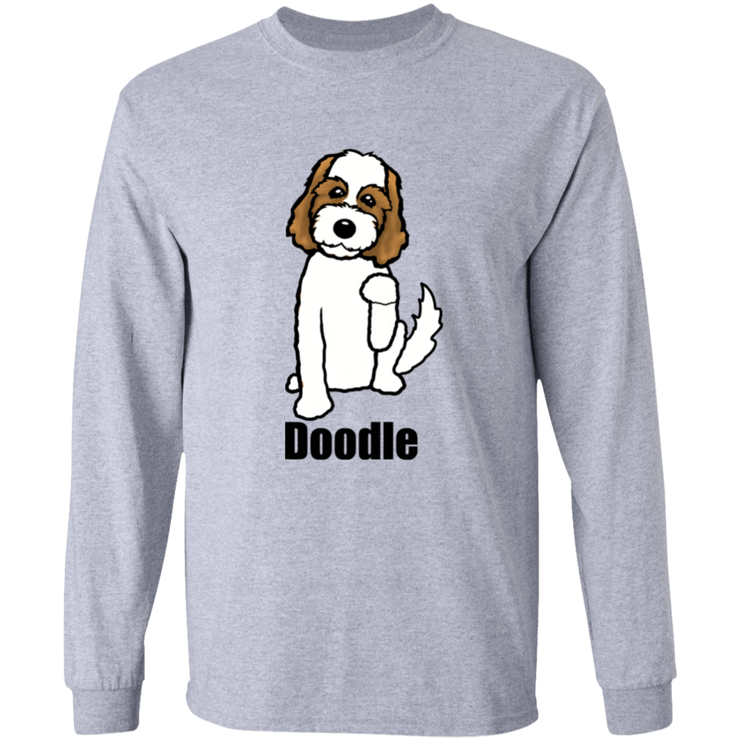 Brown and White Doodle LS Ultra Cotton T-Shirt