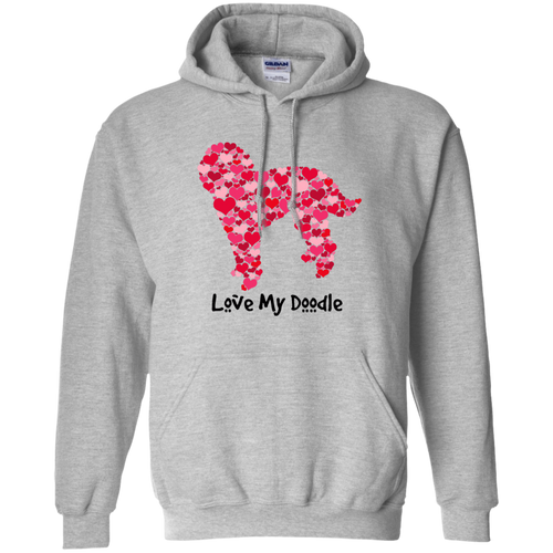 Doodle Hearts Pullover Hoodie 8 oz.