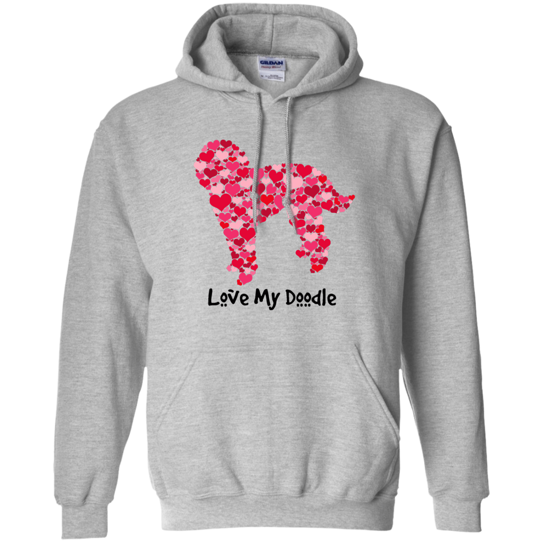 Doodle Hearts Pullover Hoodie 8 oz.