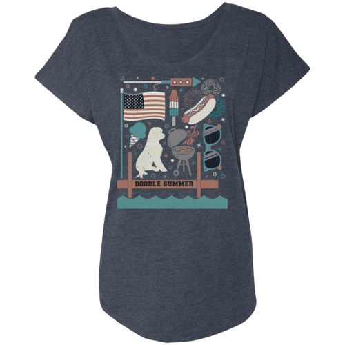 Doodle Summer Ladies' Triblend Dolman Sleeve