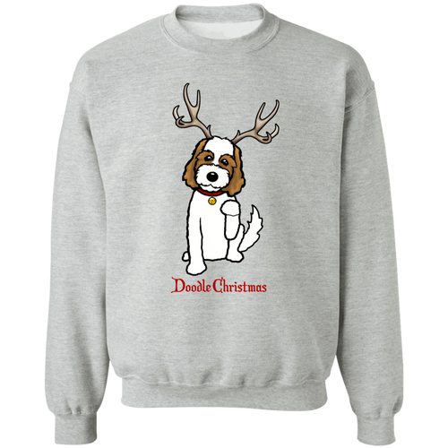 Brown and White Doodle Deer Pullover Sweatshirt  8 oz.