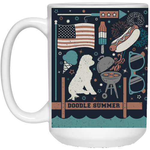 Doodle Summer 15 oz. White Mug