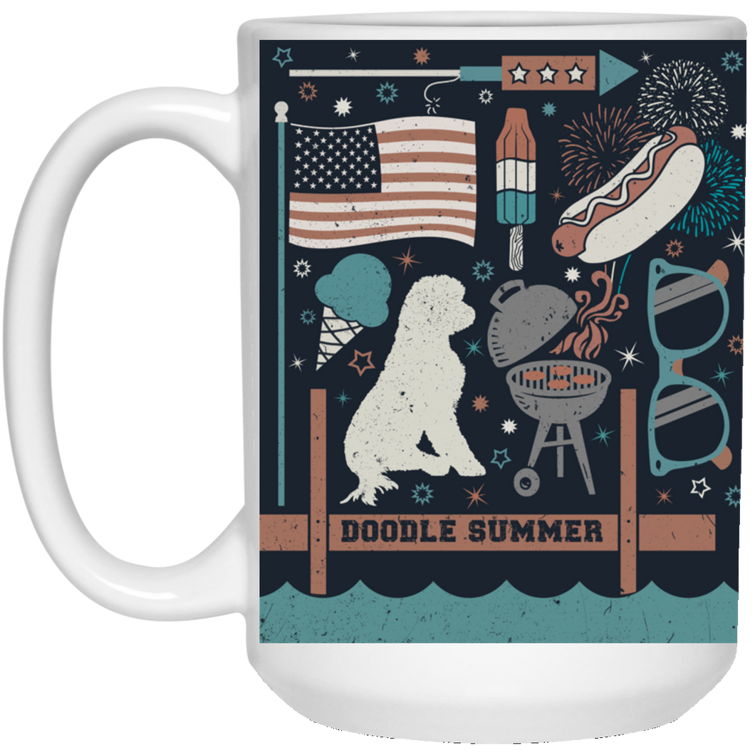 Doodle Summer 15 oz. White Mug