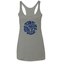 Turn Off The News, Turn Up the Music Ladies' Triblend Racerback Tank