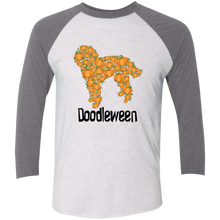 Doodle Halloween Pumpkin 3/4 Sleeve Baseball Raglan T-Shirt