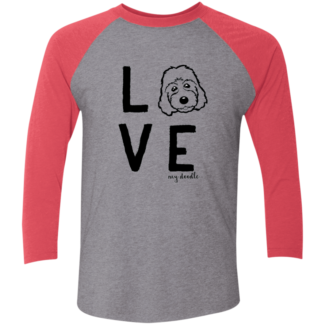 LoVe My Doodle 3 4 Sleeve Baseball Raglan T Shirt Goldendoodle
