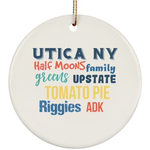 Utica NY Ceramic Circle Ornament