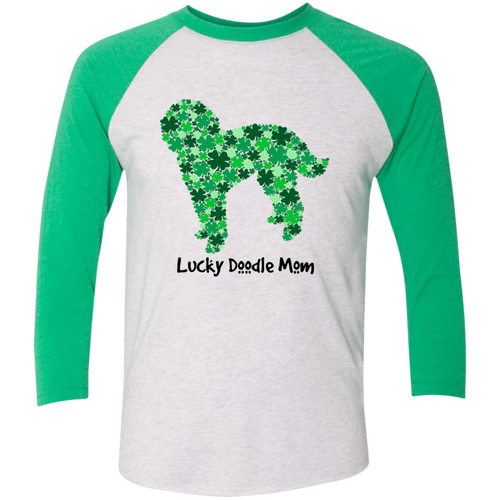 Lucky Doodle Mom 3/4 Sleeve Baseball Raglan T-Shirt