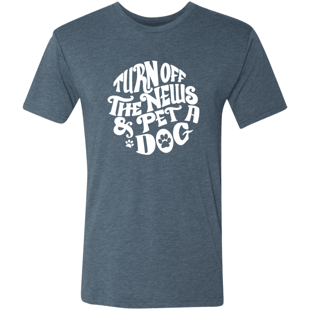 Turn off the News and Pet a Dog Triblend T-Shirt