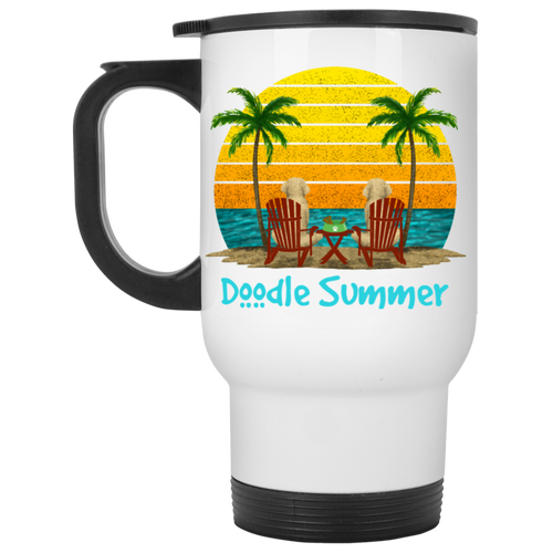 Doodle Summer White Travel Mug