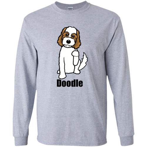 Brown and White Doodle Youth LS T-Shirt